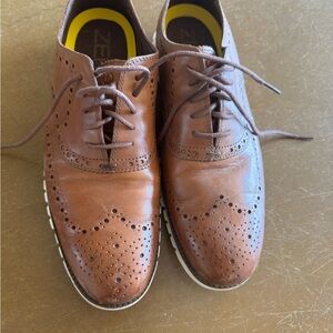 Cole Haan Zerogrand Tan Leather Oxfords